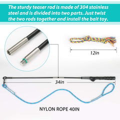 Close-up of Meieke Flirt Pole stainless steel rod showing durability.