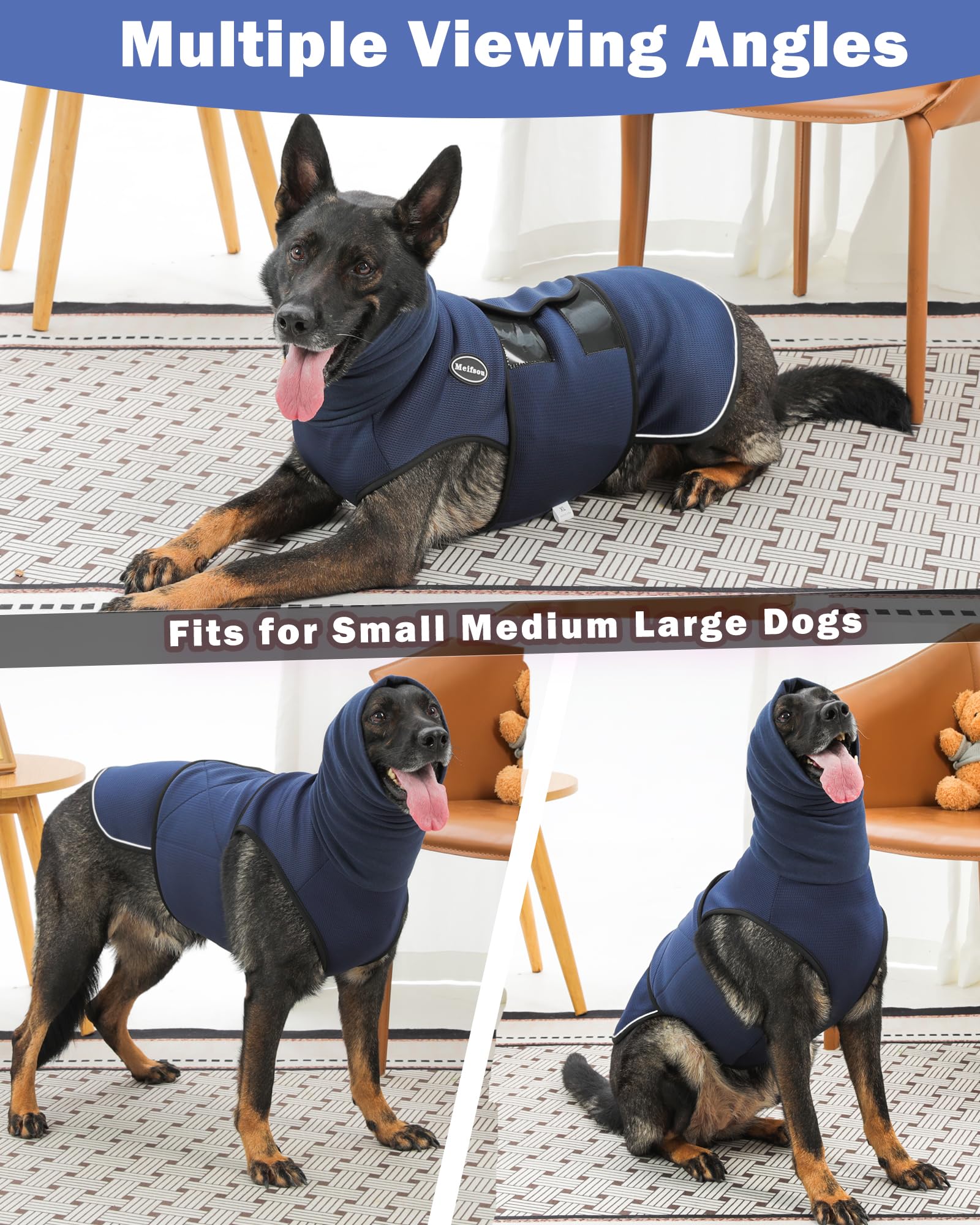 Meifsou calming vest being worn during daily activities like walks.