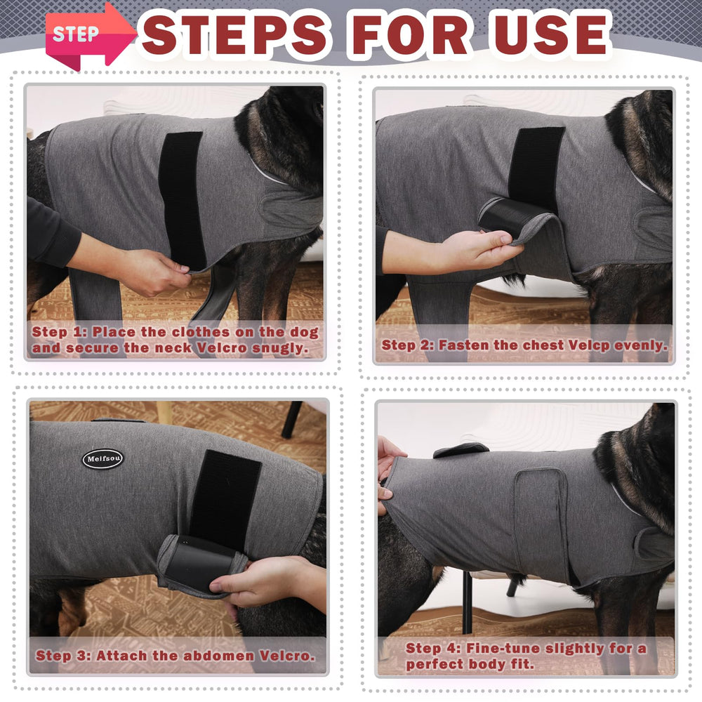 Meifsou Dog Anxiety Vest soft-fabric highlights breathable, skin-friendly comfort