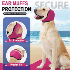 Meifsou Dog Head Wrap shows three-layer ear-flap design for sound dampening.