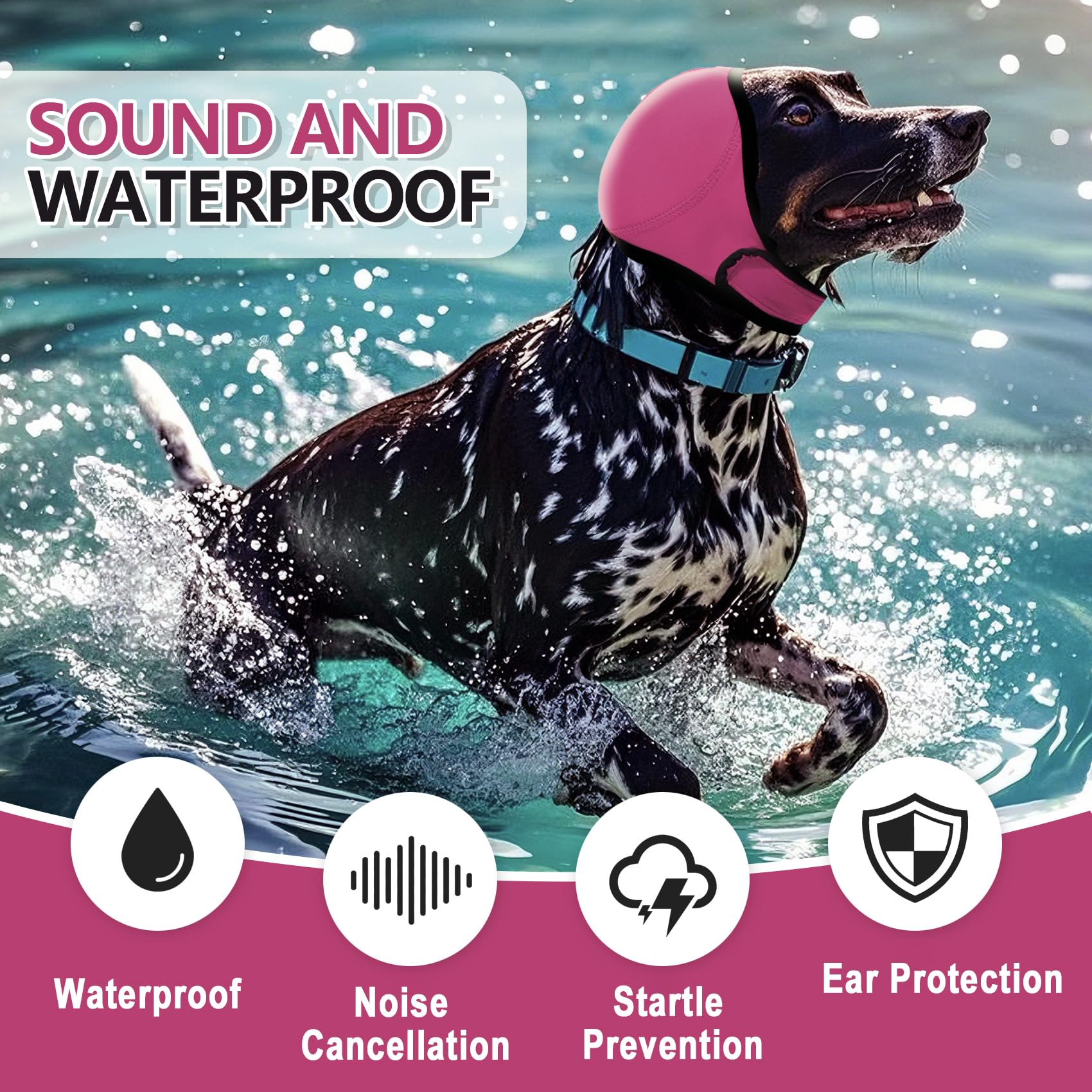 Meifsou Dog Head Wrap features adjustable Velcro closure for a snug, quiet fit.