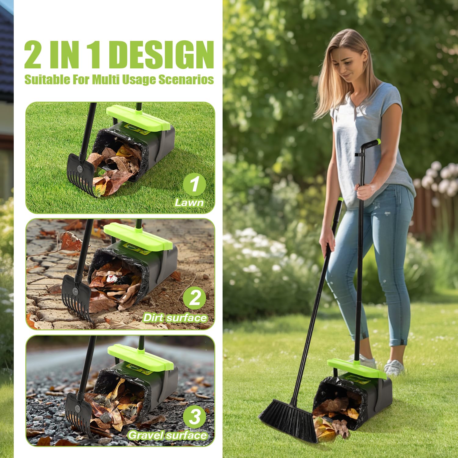Meijubol bag attachment streamlines refilling during outdoor pet cleanup.
