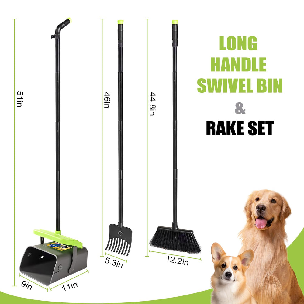 Meijubol pooper scooper rake helps quick waste collection in yards.
