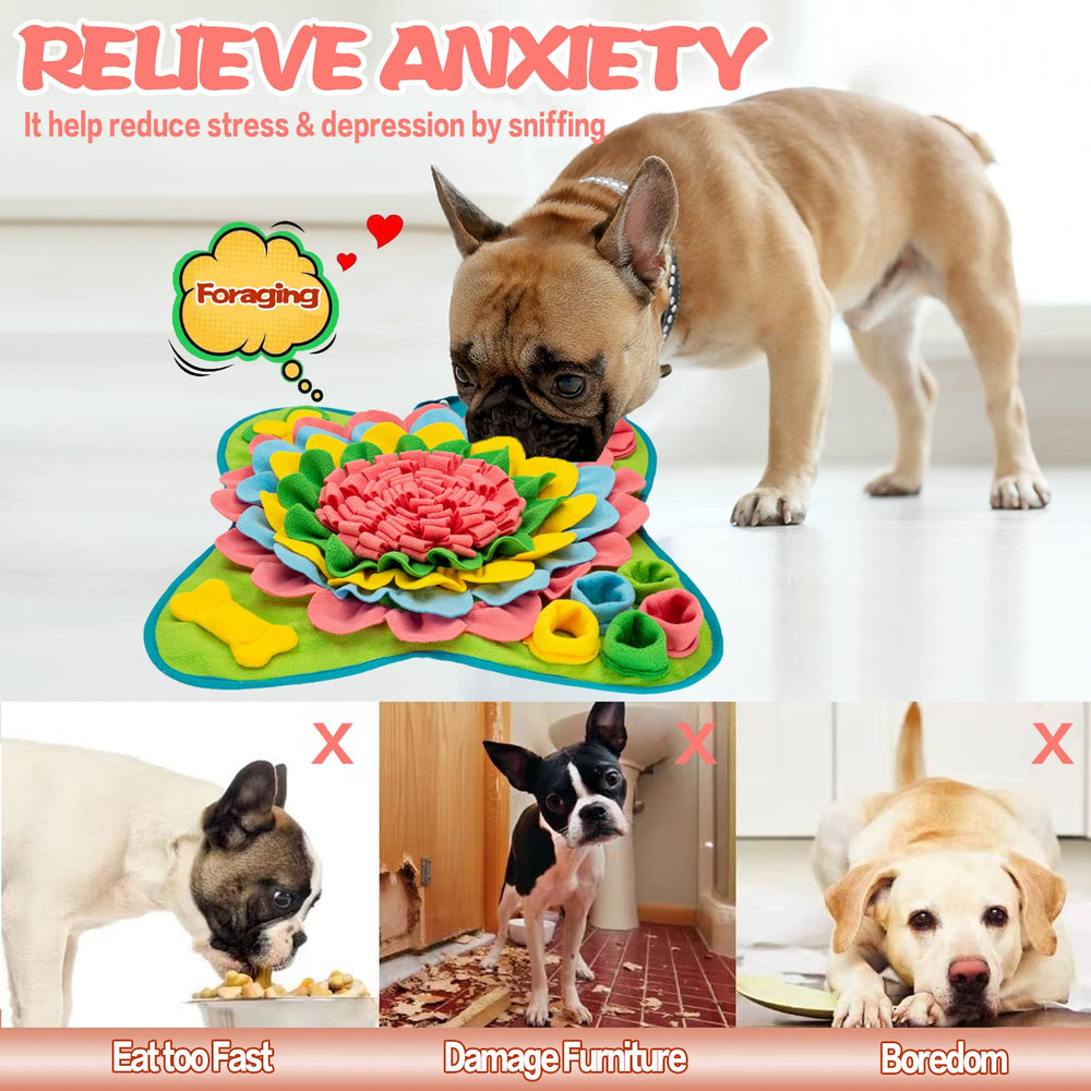 Meilzer Snuffle Mat non-slip base keeps puzzles steady on floors