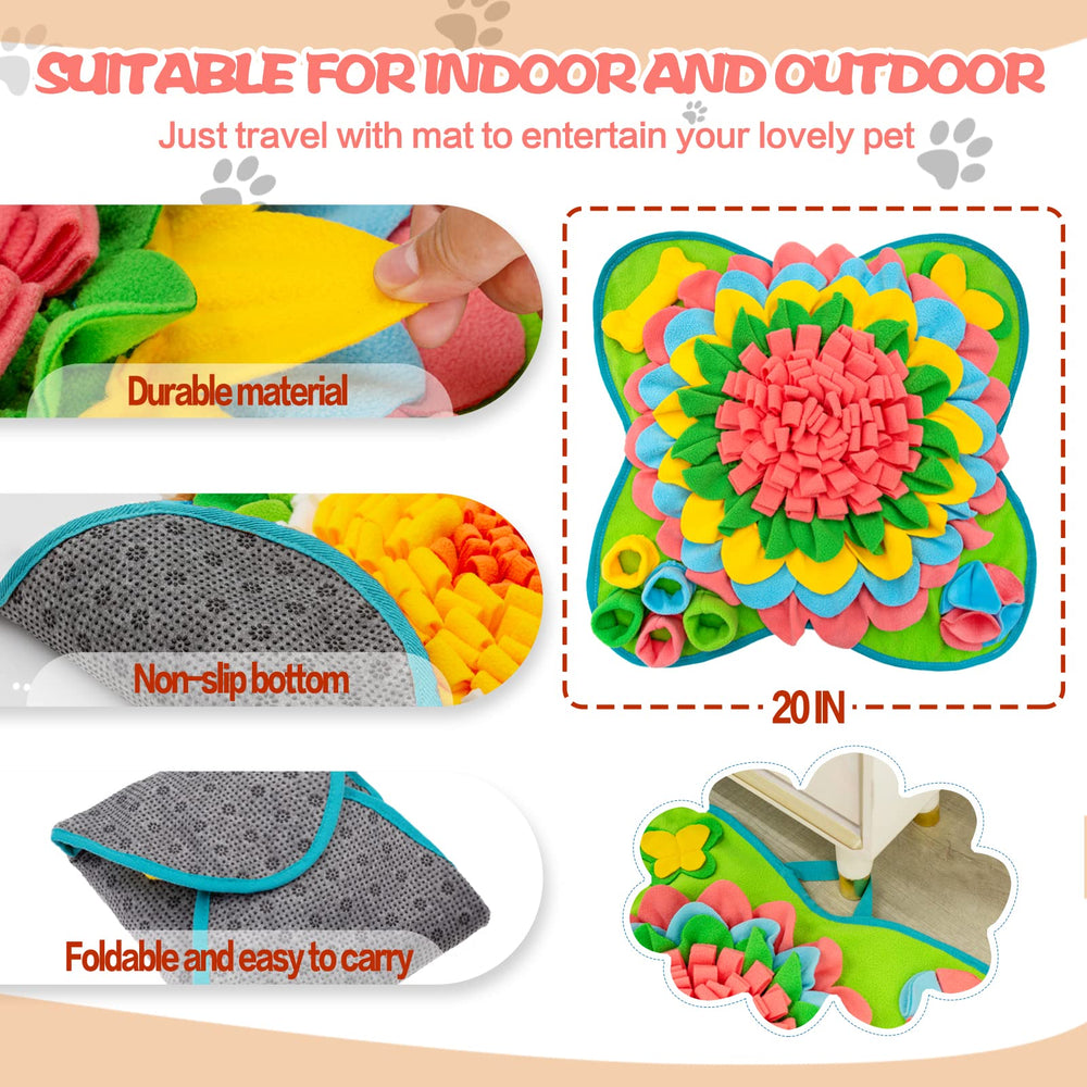 Meilzer Snuffle Mat portable carry strap makes travel easy for foraging fun