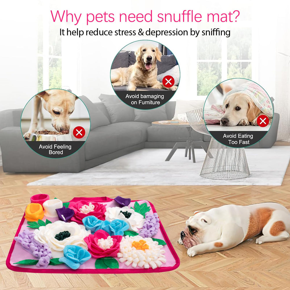 Meilzer Snuffle Mat rose pink durable polar fleece stands up to daily use.