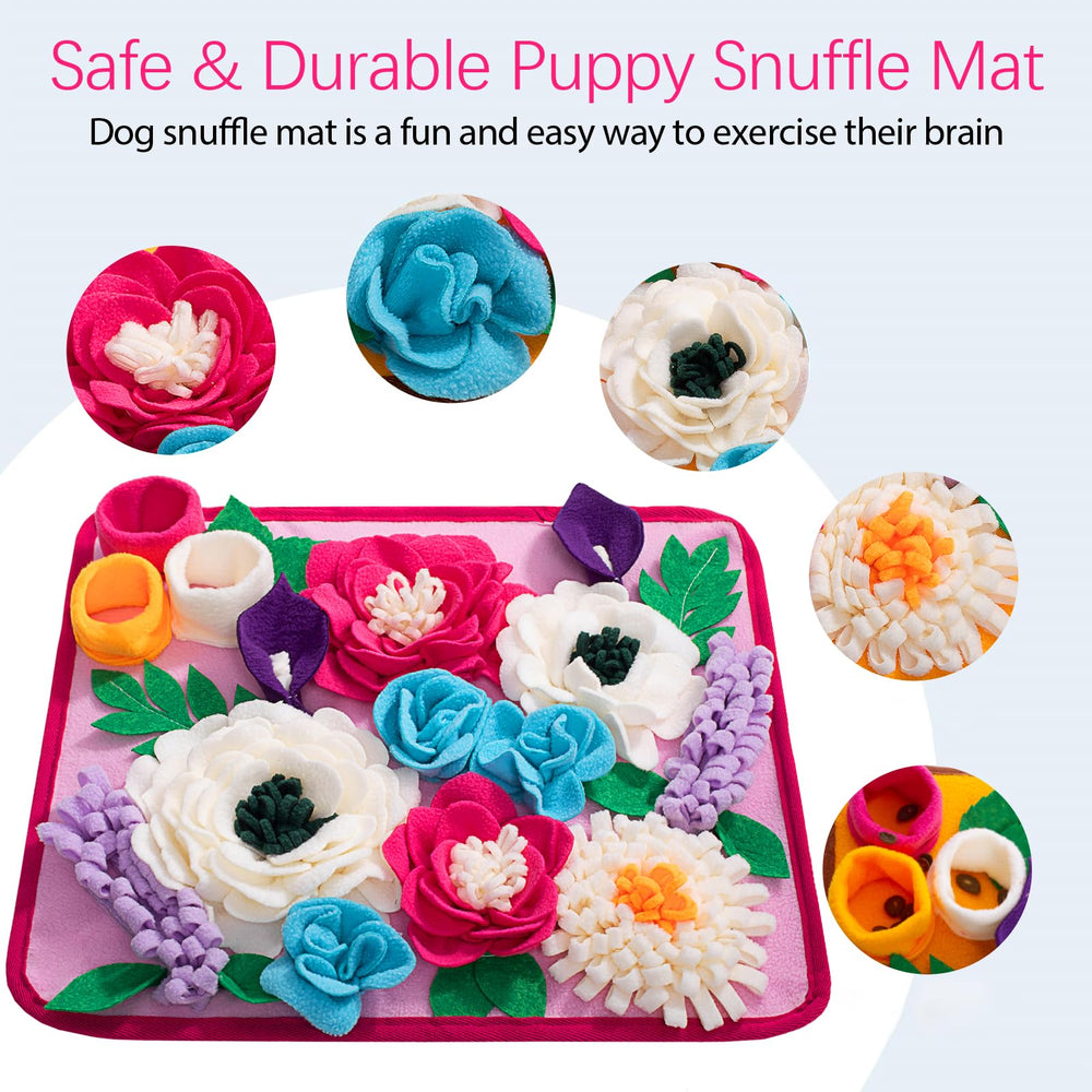 Meilzer Snuffle Mat rose pink portable carry-strap for on-the-go enrichment.