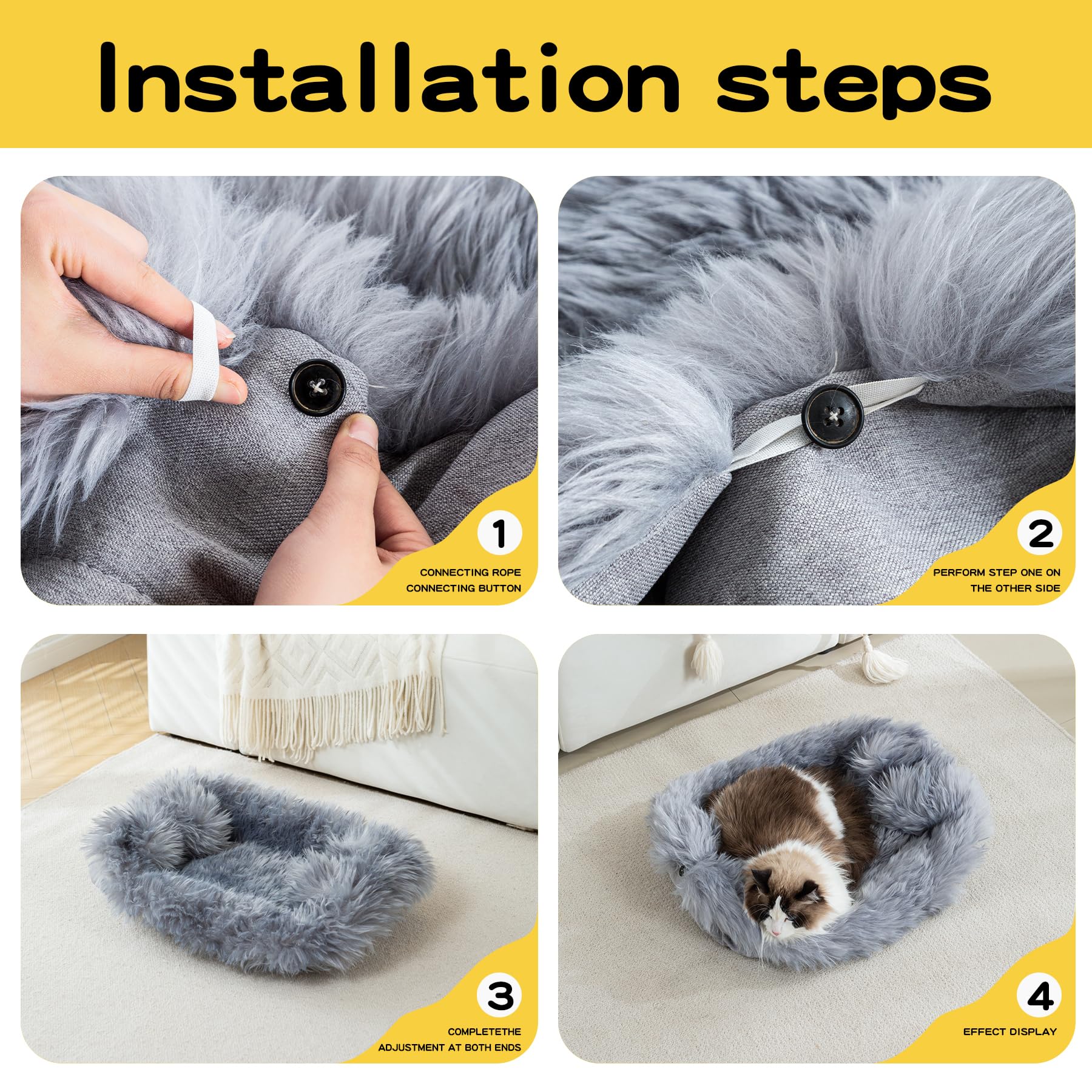 MeiSan self-warming bed mat close-up shows soft faux fur texture.