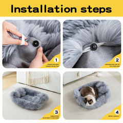 MeiSan self-warming bed mat close-up shows soft faux fur texture.