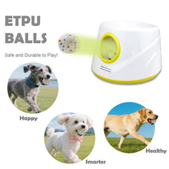 MEKAPLE automatic dog ball launcher side view showing compact housing and portability.