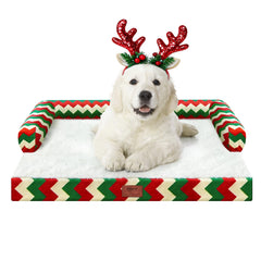 MEKIY Christmas dog bed front view showing ample space for large pets
