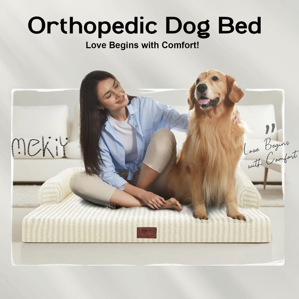 MEKIY living room bed setup demonstrates sofa-style comfort for relaxed dogs