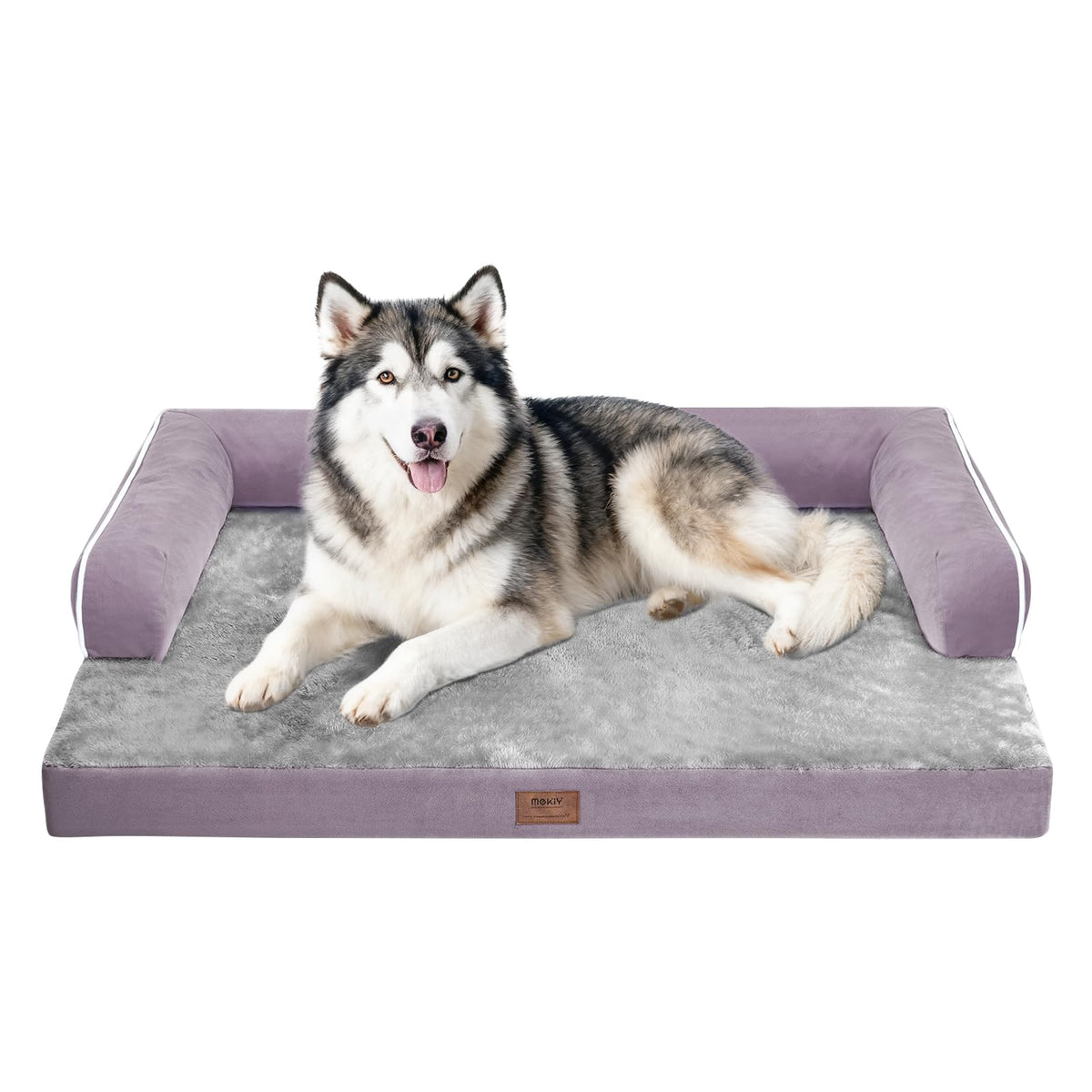 MEKIY large-egg-crate-foam bed offers orthopedic comfort for big dogs during naps.