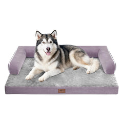 MEKIY large-egg-crate-foam bed offers orthopedic comfort for big dogs during naps.