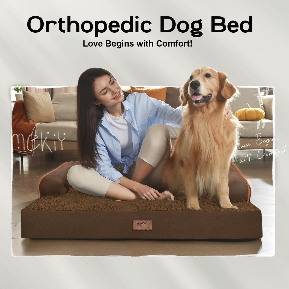 MEKIY dog bed luxury velvet cover adds soft lounging feel.