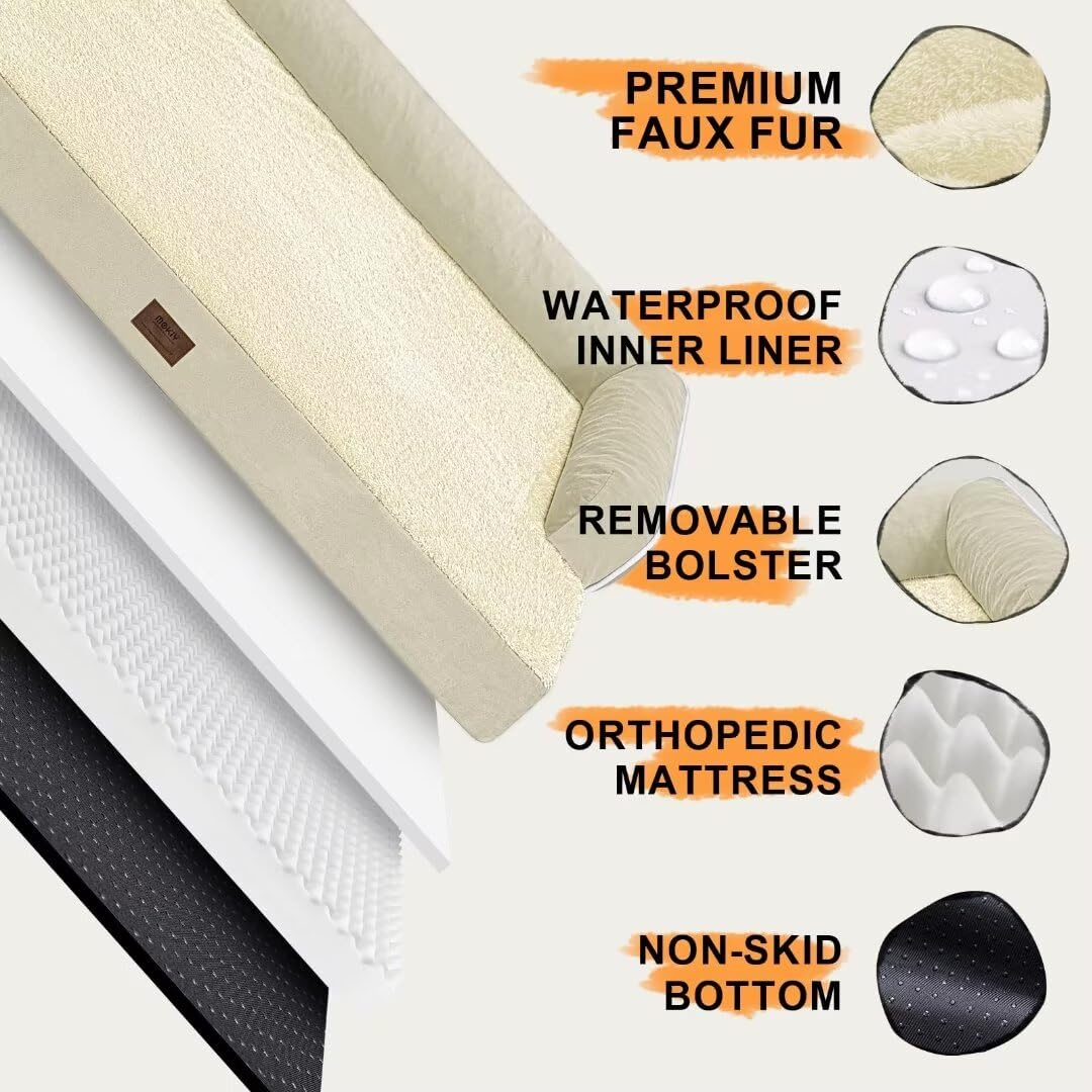 MEKIY bed features non slip bottom for stable placement on any surface