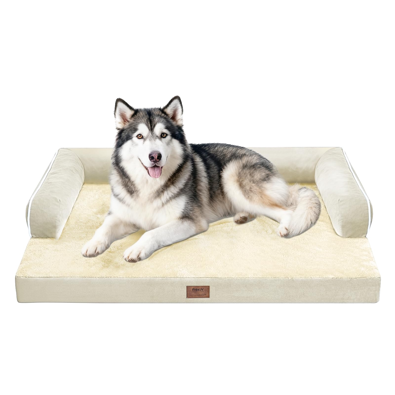 MEKIY dog bed orthopedic foam closeup highlighting joint-supporting comfort