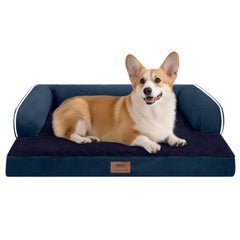 MEKIY dog bed with orthopedic-support bolster for neck comfort and restful sleep