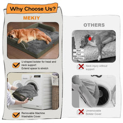 MEKIY dog bed removable cover makes machine washing easy