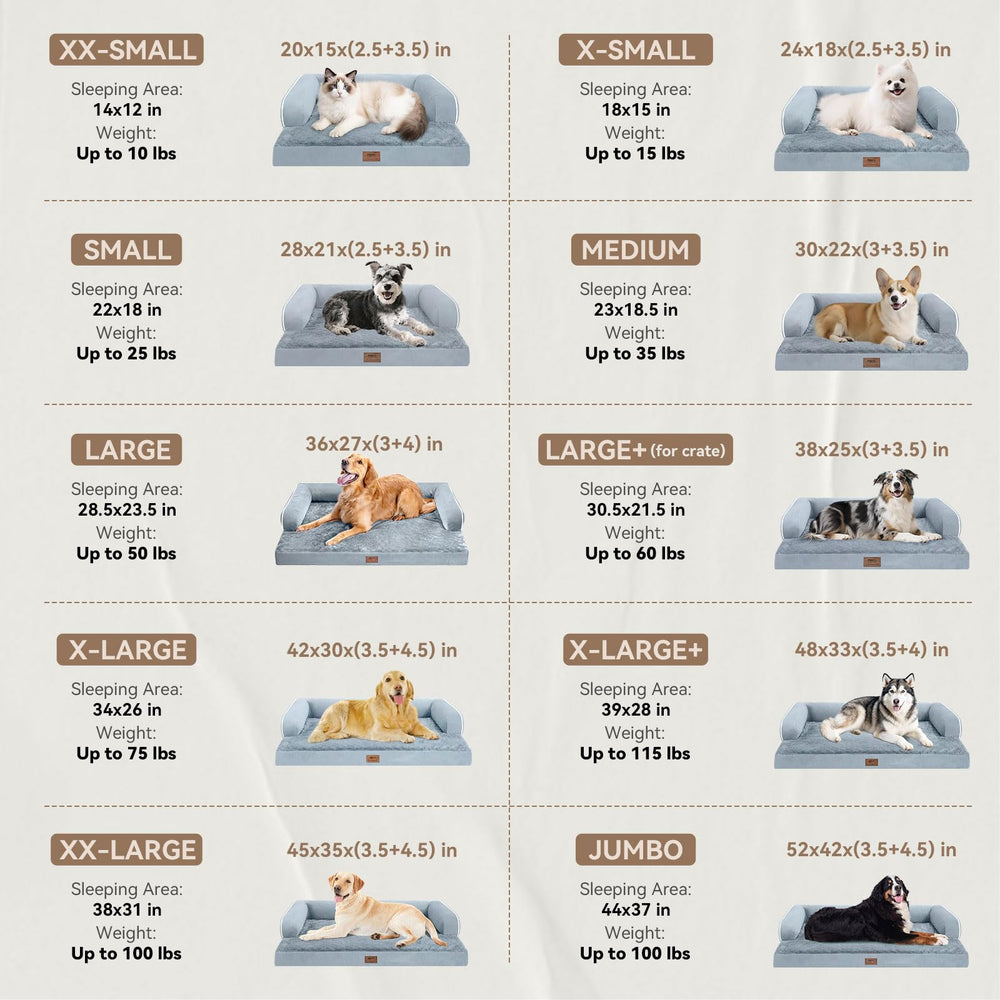 MEKIY dog bed with U-shaped bolster supports head and neck for comfy lounging