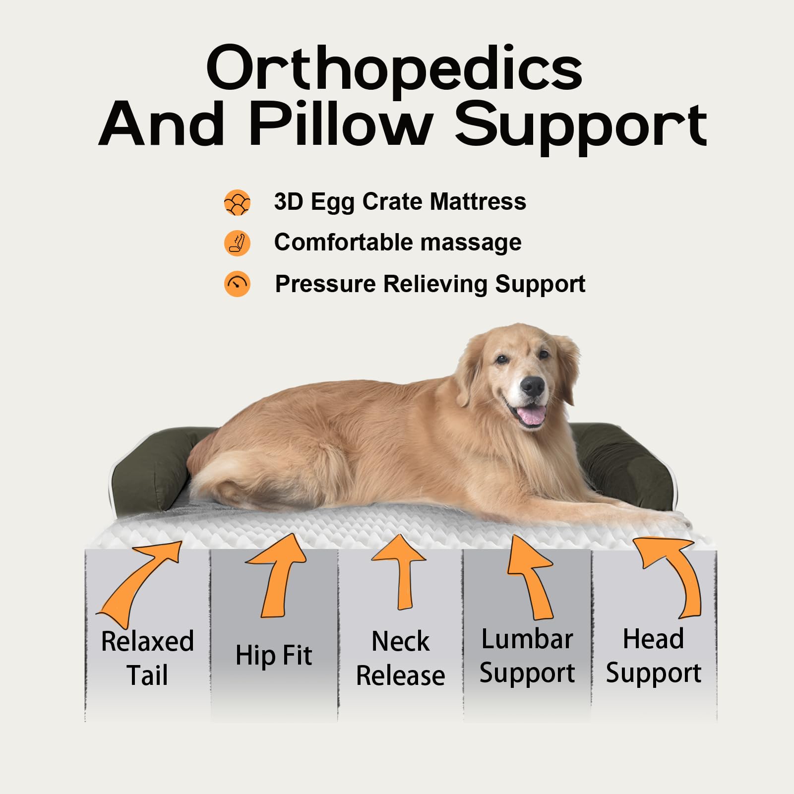 MEKIY dog bed-u-shaped-bolster provides head and neck support