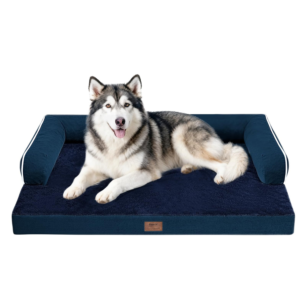 MEKIY egg-crate-foam dog bed provides orthopedic joint support.
