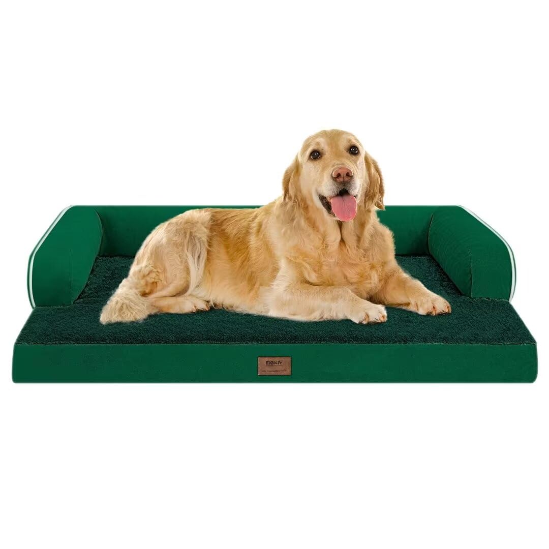 MEKIY emerald bed with bolstered sides for cocoon-like comfort