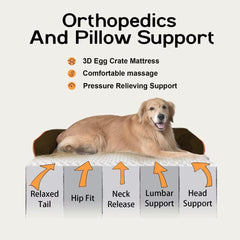 MEKIY giant orthopedic dog bed side view reveals spacious 53x42x8 inches.