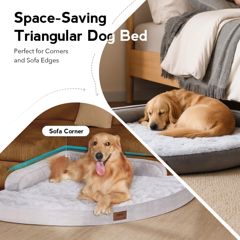 MEKIY gray dog bed easily blends with home decor and supports lounging