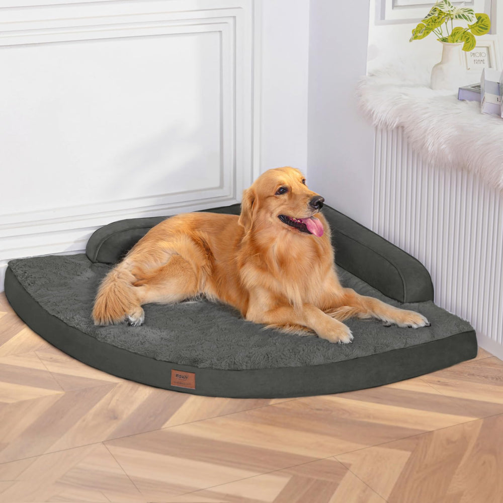 MEKIY large dog bed with egg-crate memory foam for joint relief.