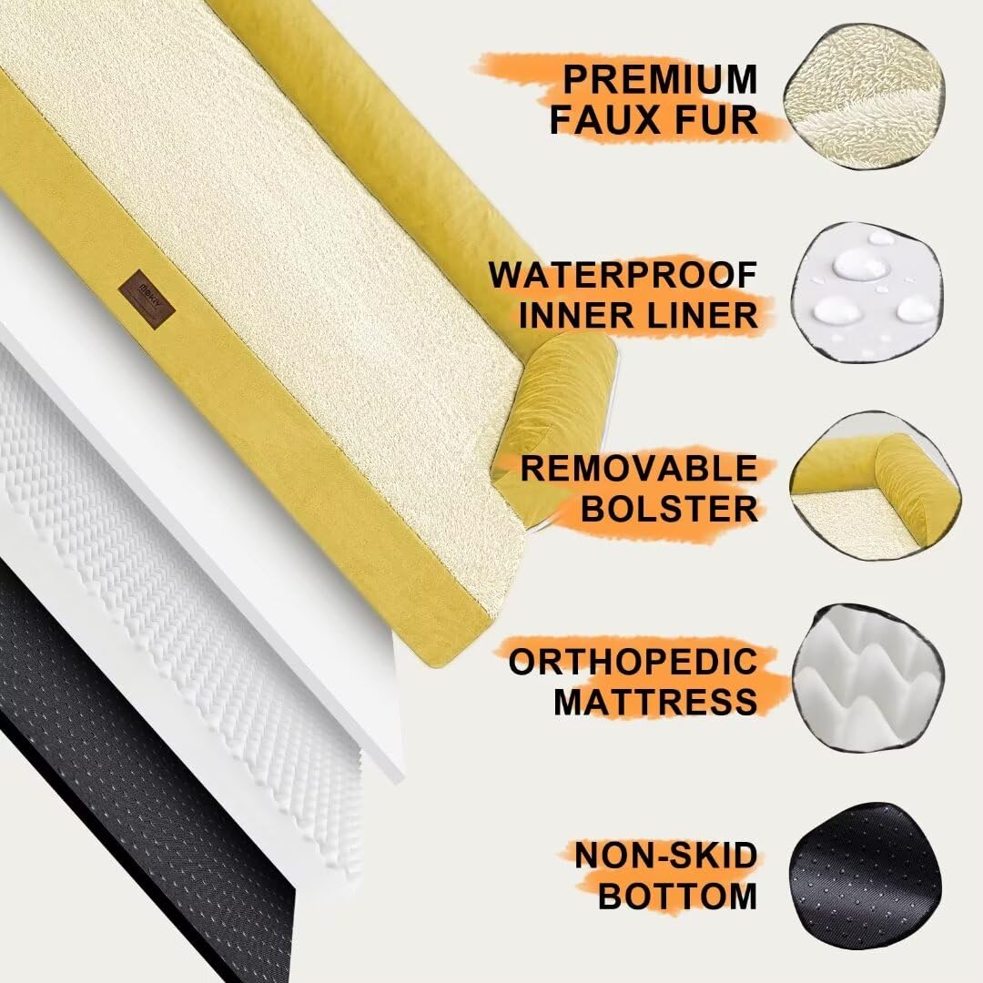 MEKIY bed with machine-washable cover for simple cleanup.