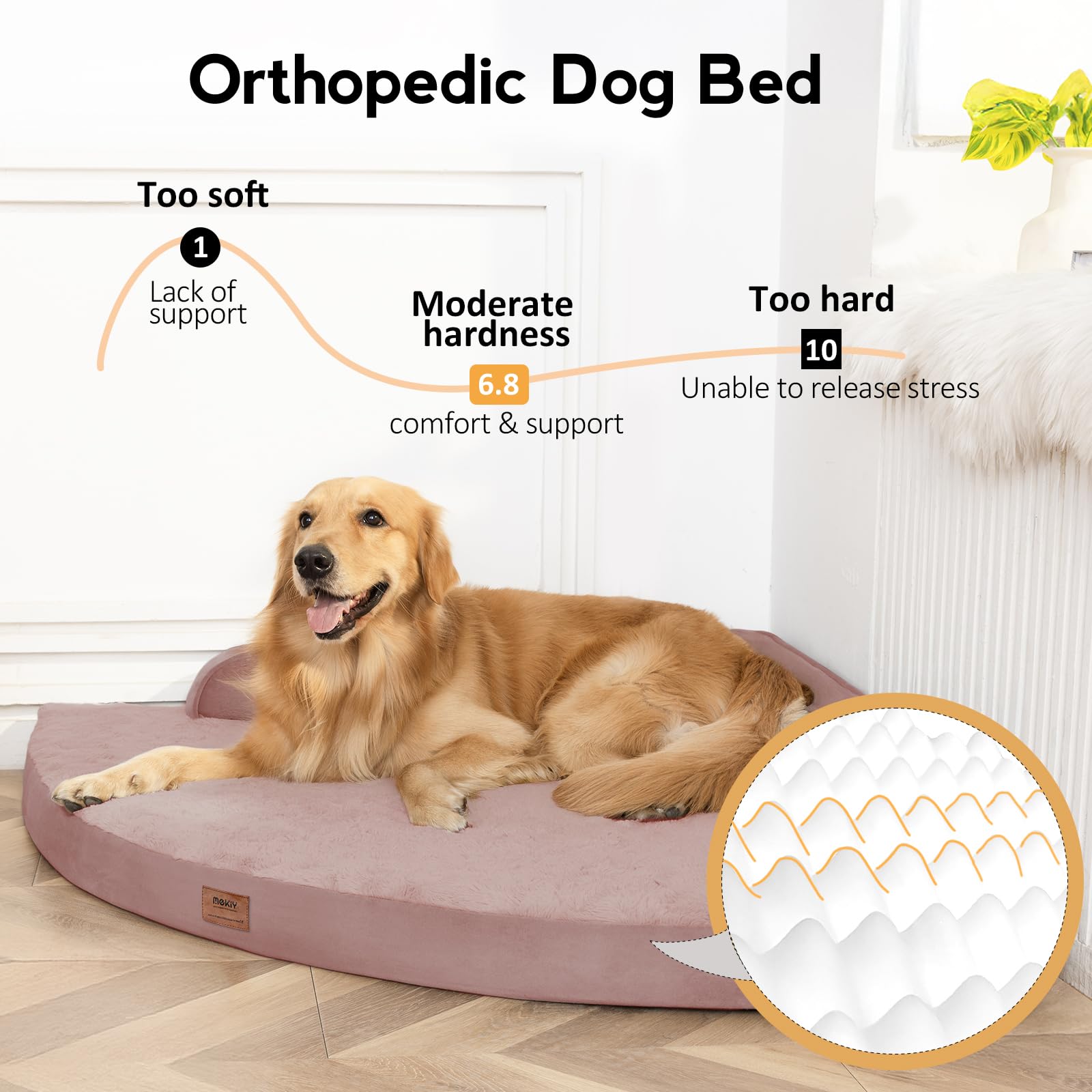 MEKIY bed neck support with plush bolsters for cozy head cradling.