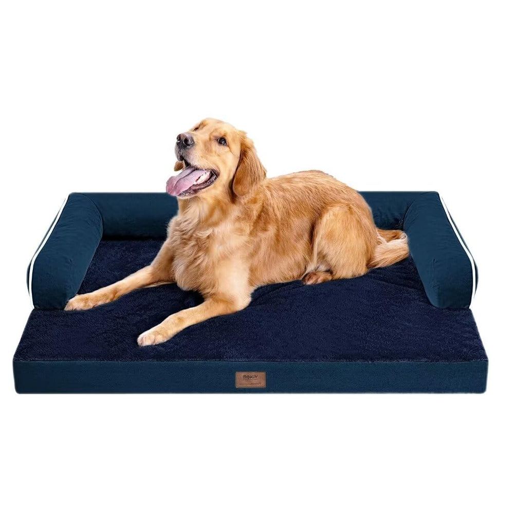 MEKIY large dog bed non-slip bottom keeps bed stable on slick floors.