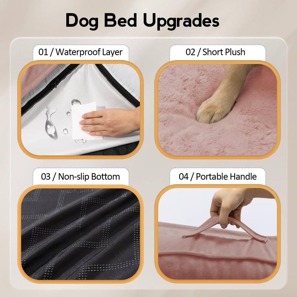 MEKIY bed's non-slip bottom prevents sliding on wood floors.