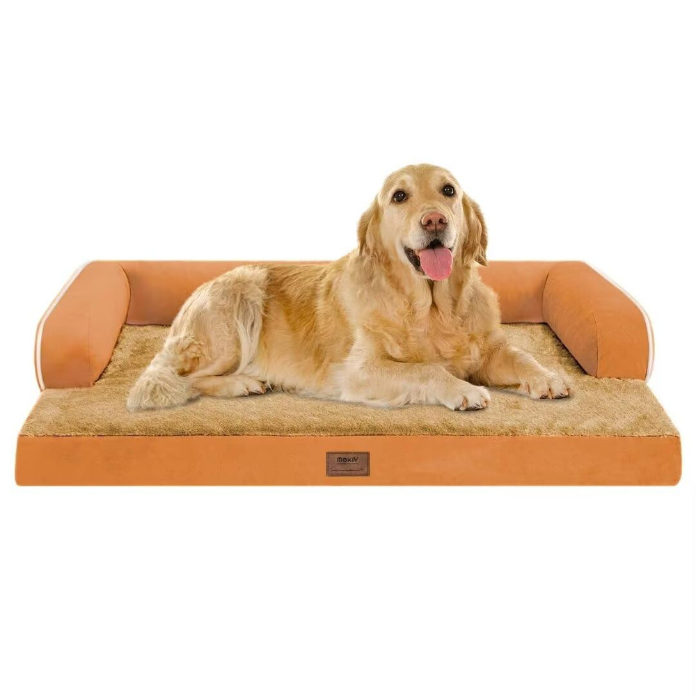 MEKIY large orthopedic bed with egg crate foam supports joints