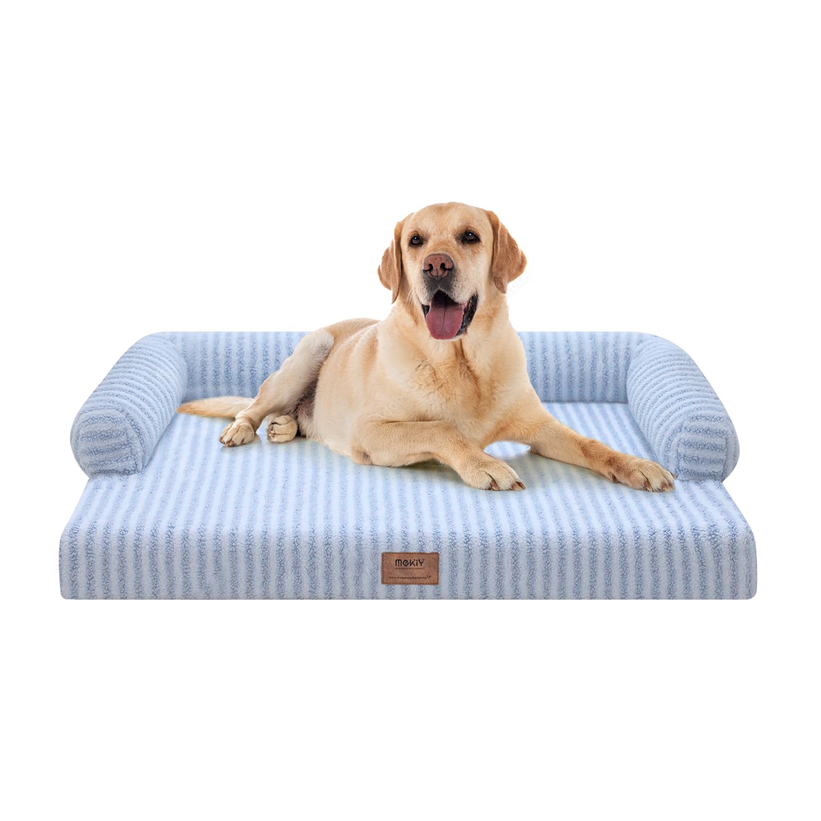 MEKIY large dog bed orthopedic-foam closeup shows egg crate support for joints