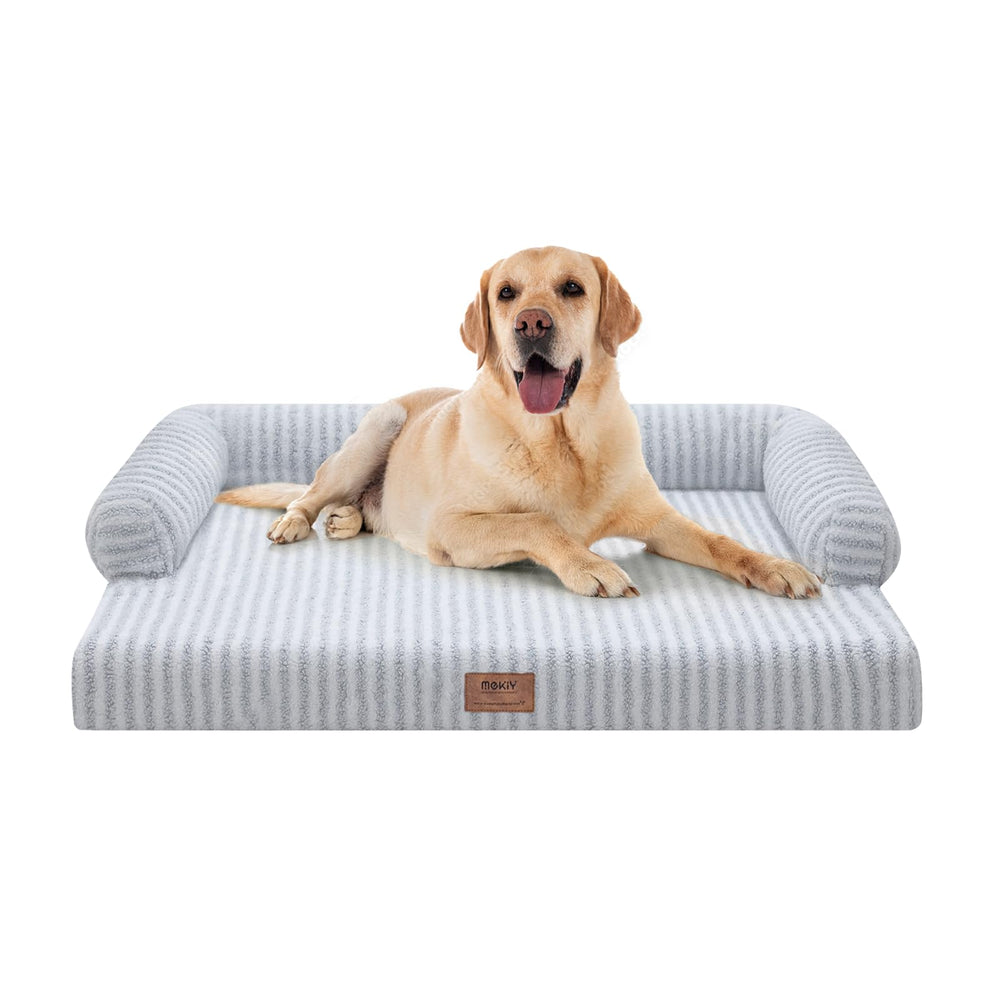 MEKIY orthopedic foam bed close-up showing supportive egg crate foam for joints.