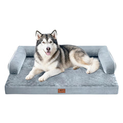 MEKIY Large Dog Bed with orthopedic foam supports joints during rest