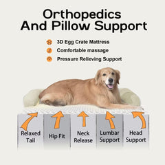 MEKIY large dog bed with U shaped pillow supports head and neck for restful sleep