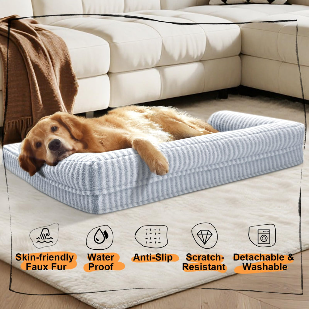 MEKIY size 36x27x7 inches suitable for medium to large dogs.