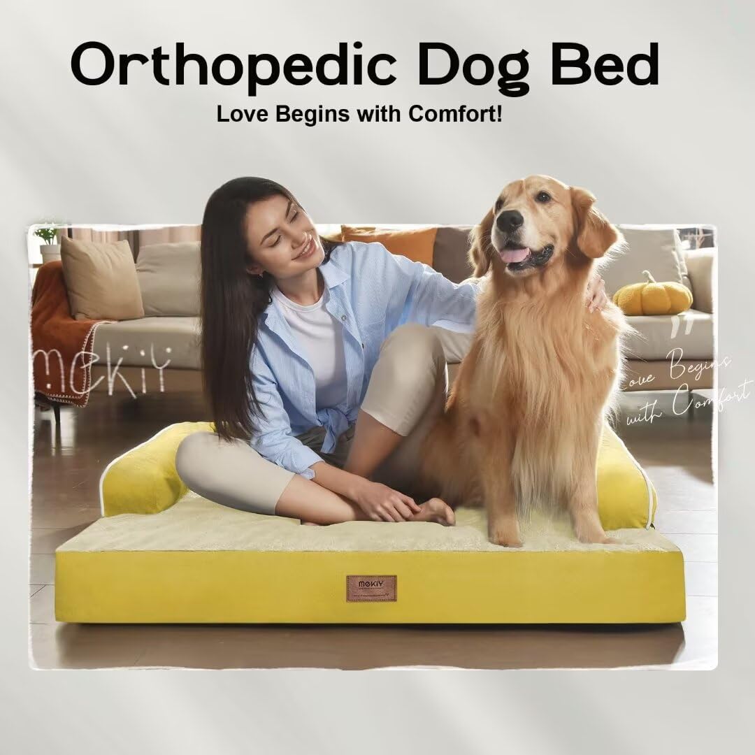 MEKIY bed size 36x27x7 inches suitable for mid-to-large dogs.