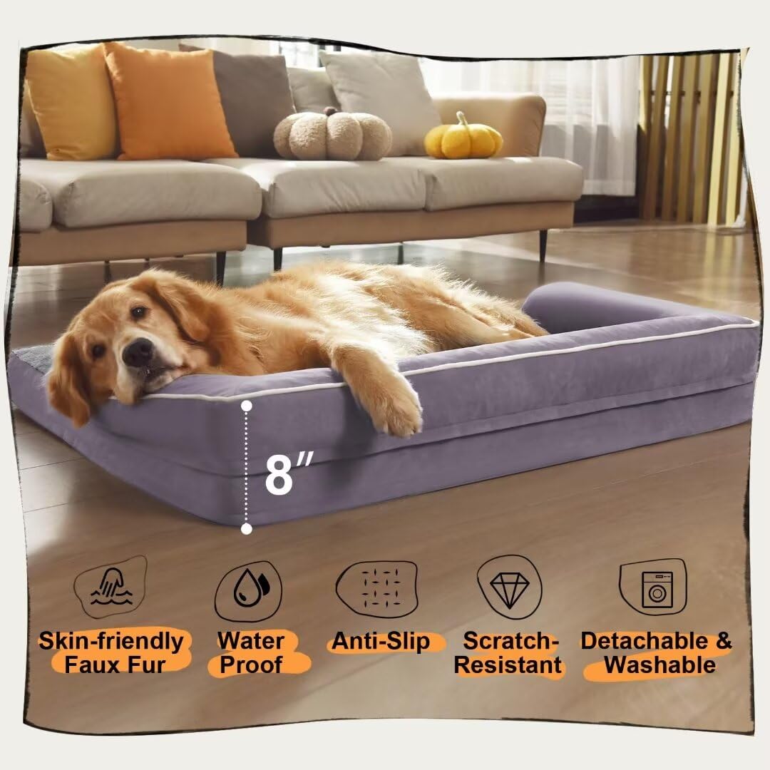 MEKIY large dog bed waterproof cover keeps messes easy to clean.