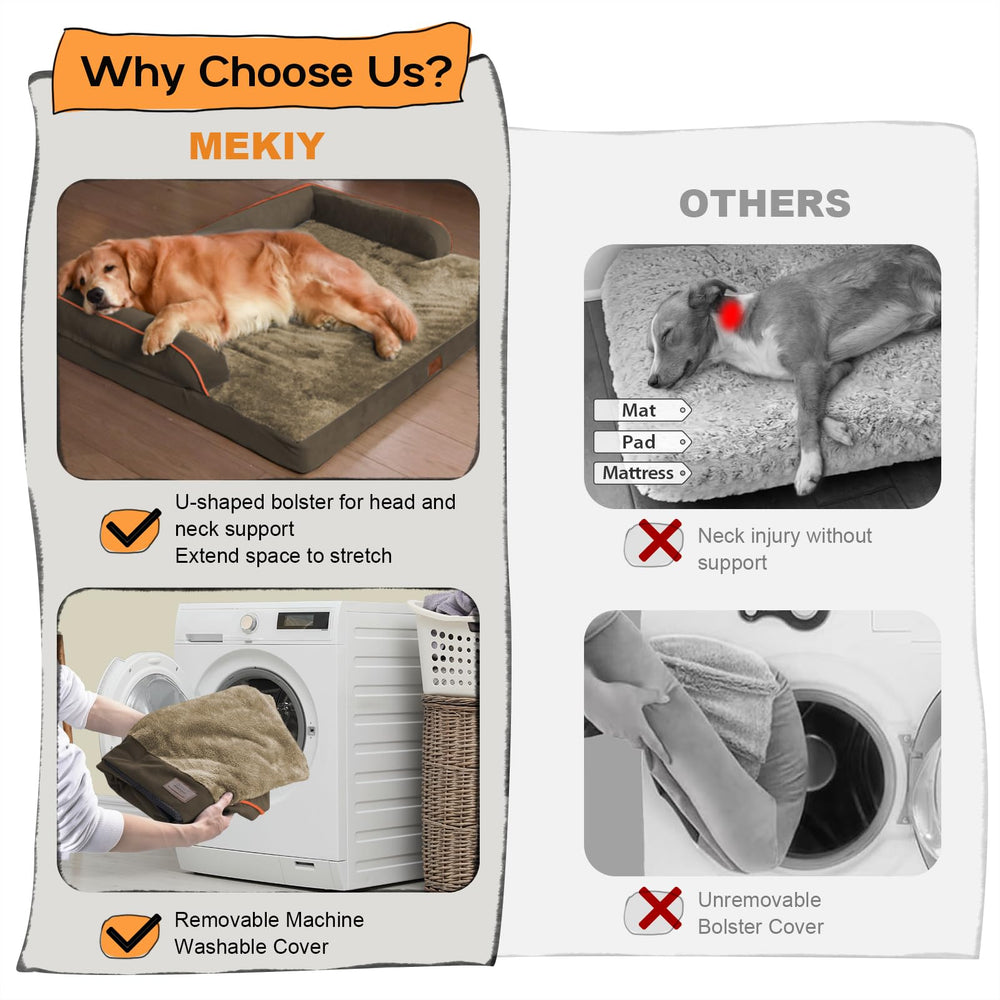 MEKIY large dog bed waterproof cover helps keep it clean after outdoor adventures
