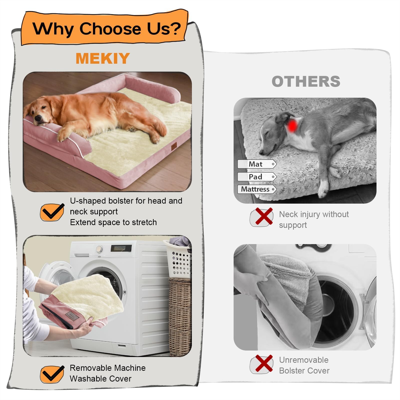 MEKIY removable-cover-zip showcases easy, thorough cleaning