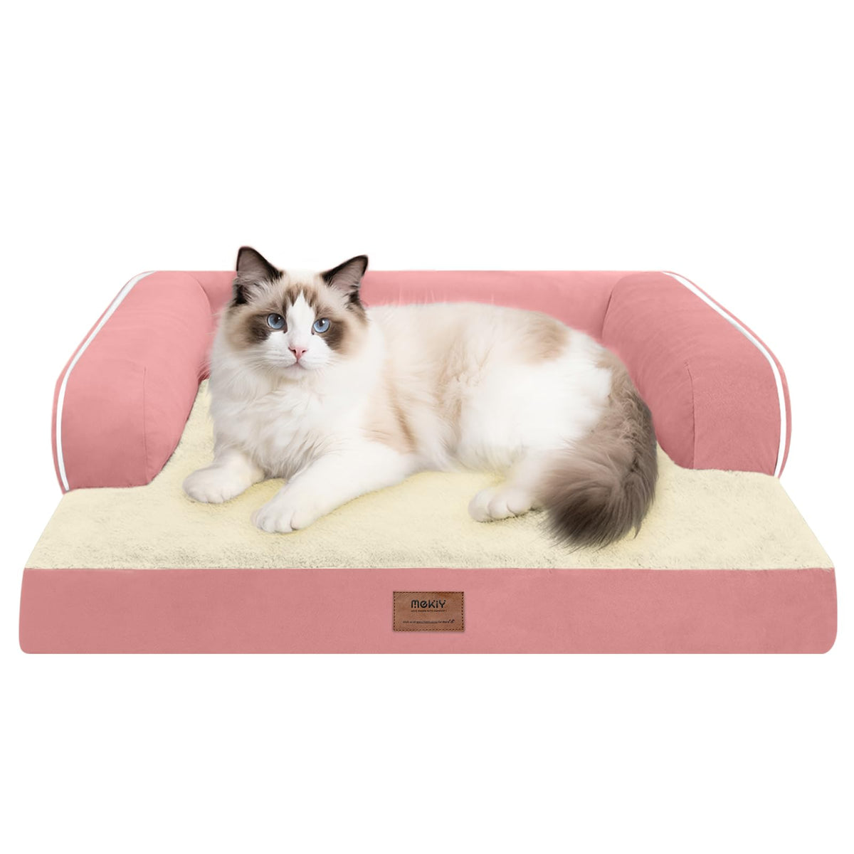 MEKIY small dog bed orthopedic-bolster supports neck and spine for restful sleep