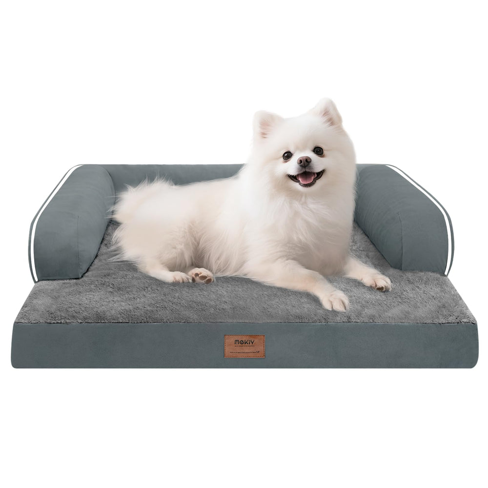 MEKIY small dog bed with orthopedic 3.5 inch bolster providing head and neck support