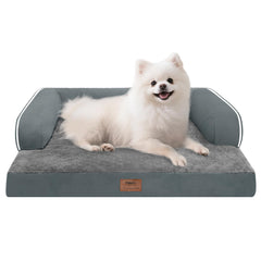 MEKIY small dog bed with orthopedic 3.5 inch bolster providing head and neck support