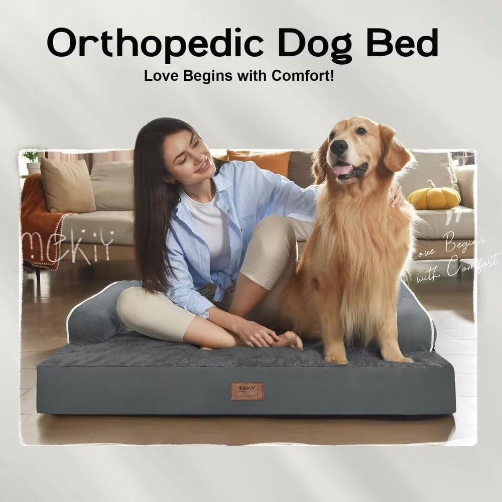 MEKIY bed placed in living room creating a cozy, calm resting scene for a pet