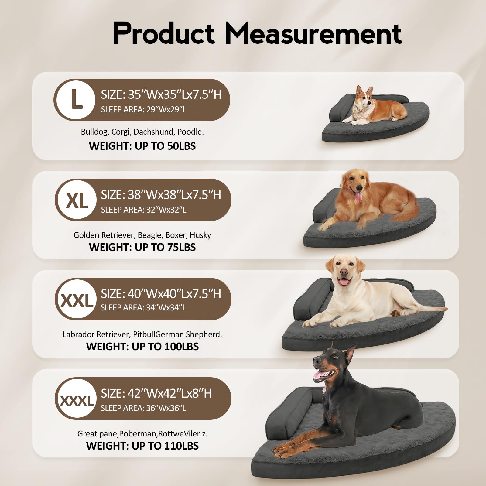 MEKIY triangular corner design for space-saving dog bed sanctuary.