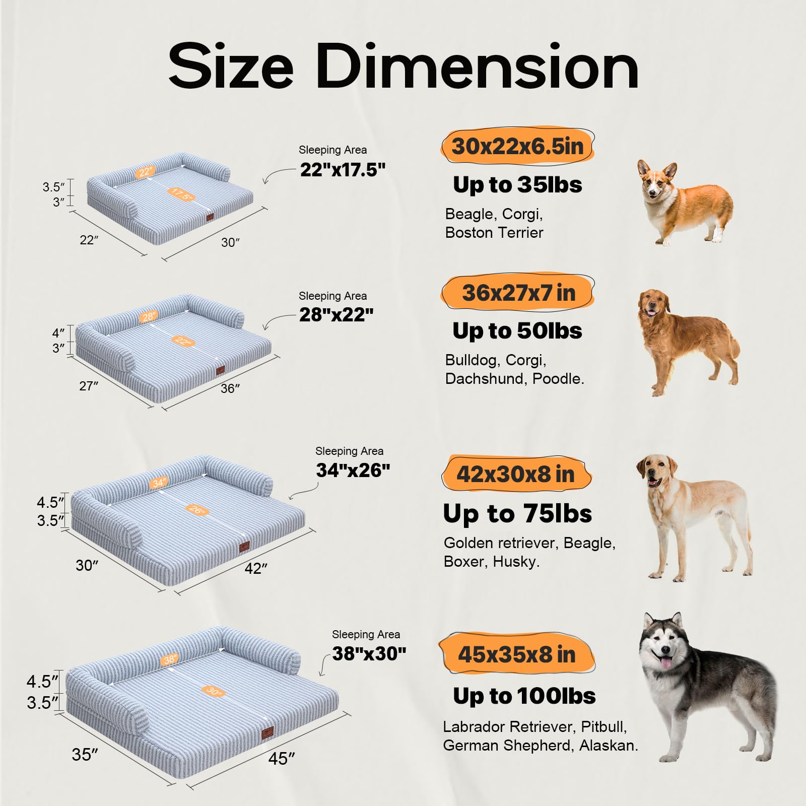 MEKIY waterproof cover dog bed with waterproof lining protects foam